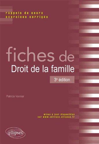 Fiches de droit de la famille : rappels de cours et exercices corrigés