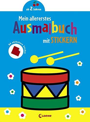 Mein allererstes Ausmalbuch mit Stickern (Trommel): Malbuch zum Fördern von Kreativität und Motorik für Kinder ab 24 Monate