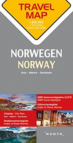 Reisekarte Norwegen 1:800.000: Travel Map Norway