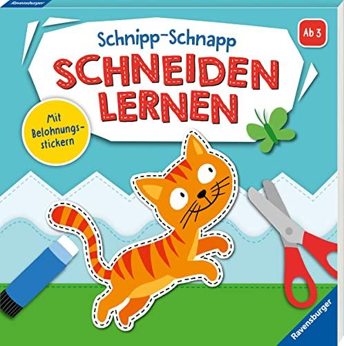 Ravensburger Schnipp-Schnapp Schneiden lernen - Schneiden und Kleben ab 3 Jahren - Block mit Belohnungsstickern und Profi-Urkunde - Perforierte Seiten