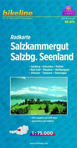 Bikeline Radkarte: Salzkammergut. Salzburg - Gmunden - Hallein - Bad Ischl - Mondsee - Wolfgangsee - Attersee - Traunsee - Tennengau, RK-A05. 1 : 75.000, wasserfest/reißfest, GPS-tauglich mit UTM-Netz