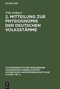 2. Mitteilung zur Physiognomik der deutschen Volksstämme