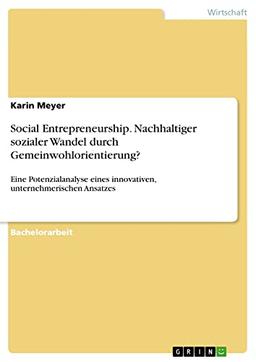 Social Entrepreneurship. Nachhaltiger sozialer Wandel durch Gemeinwohlorientierung?: Eine Potenzialanalyse eines innovativen, unternehmerischen Ansatzes