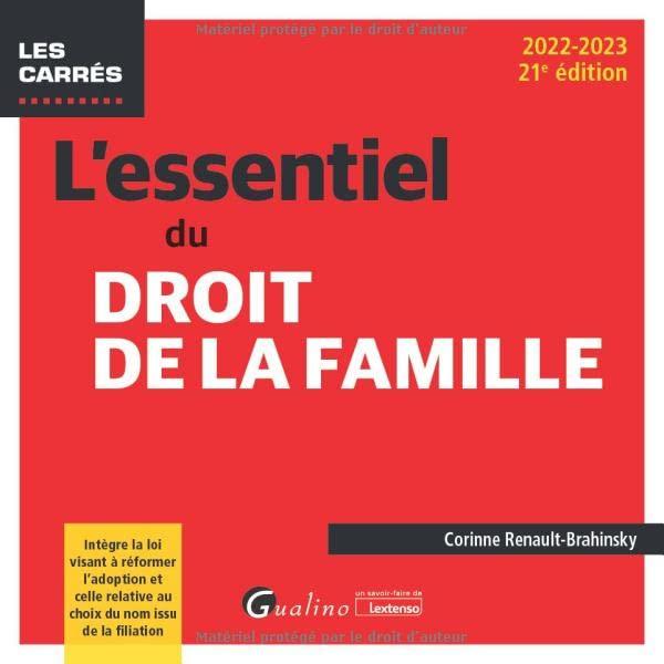 L'essentiel du droit de la famille : 2022-2023