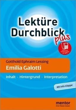 Mentor Lektüre Duchblick. Gotthold Ephraim Lessing 'Emilia Galotti'