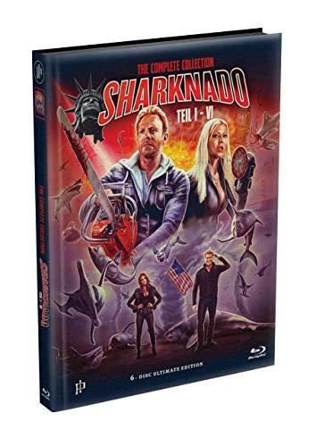 SHARKNADO 1-6 - 6-Disc wattiertes Mediabook Cover A [6 Blu-ray] Limited 500 Edition - Uncut