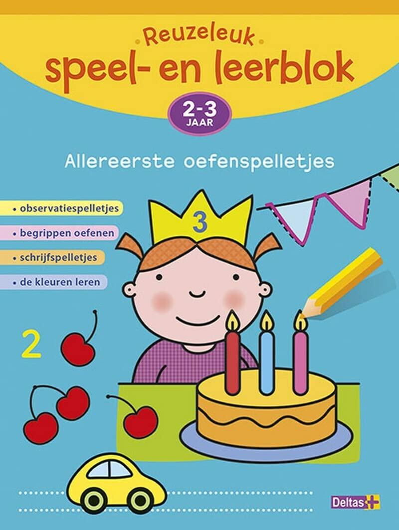 2-3 jaar: Observatiespelletjes - begrippen oefenen - schrijfspelletjes - de kleuren leren (Reuzeleuk speel- en leerblok: allereerste oefenspelletjes)