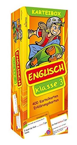 Karteibox Englisch Klasse 3: mit farbigen Karteikarten