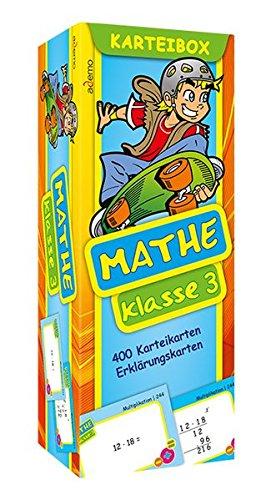 Karteibox Mathe Klasse 3: mit farbigen Karteikarten