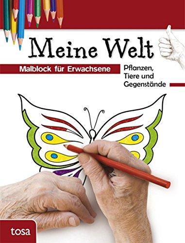 Meine Welt rot: Malblock für Erwachsene