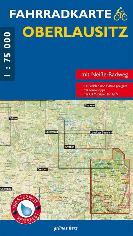 Fahrradkarte Oberlausitz: Mit UTM-Gitter für GPS. Wasser- und reißfest. (Fahrradkarten)