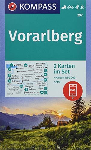 Vorarlberg: 2 Wanderkarten 1:50000 im Set inklusive Karte zur offline Verwendung in der KOMPASS-App. Fahrradfahren. Skitouren. Langlaufen. (KOMPASS-Wanderkarten, Band 292)