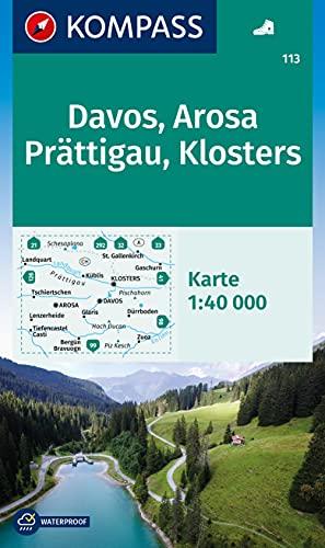 KOMPASS Wanderkarte Davos, Arosa, Prättigau, Klosters: Wanderkarte. GPS-genau. 1:40000 (KOMPASS-Wanderkarten, Band 113)