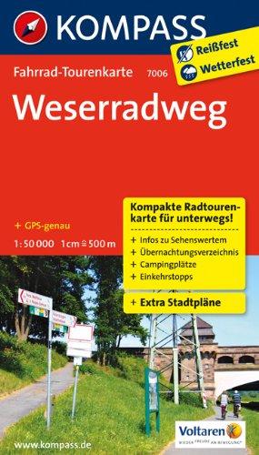 Weserradweg: Fahrrad-Tourenkarte. GPS-genau. 1:50000.