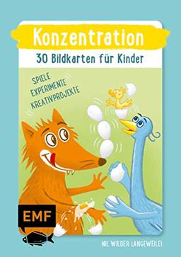 Konzentration – 30 Bildkarten für Kinder im Kindergarten- und Vorschulalter: Nie wieder Langeweile! Spiele, Experimente und kleine Kreativprojekte für Zwischendurch