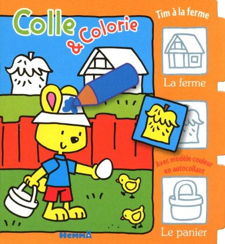 Tim à la ferme : colle & colorie