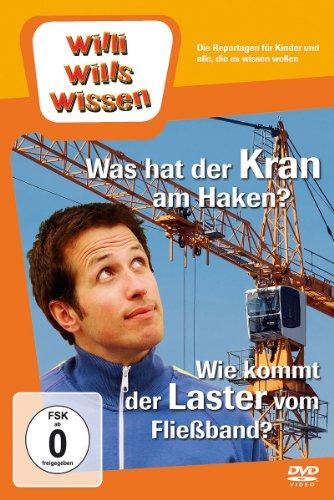 Was hat der Kran am Haken?/Wie kommt der Laster vom Fließband?