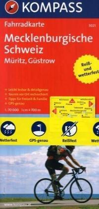 Mecklenburgische Schweiz - Müritz - Güstrow: Fahrradkarte. GPS-genau. 1:70000