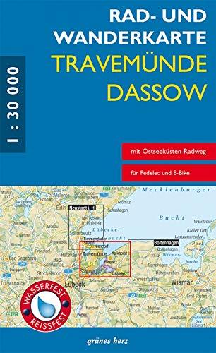 Rad- und Wanderkarte Travemünde - Dassow: Mit Timmendorfer Strand, Niendorf, Schlutup, Pötenitz und Kalkhorst. Maßstab 1:30.000. Wasser- und reißfest