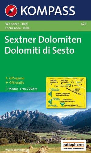 Sextner Dolomiten/Dolomiti di Sesto 1 : 25.000: Wander- und Bikekarte. Dolomiti di Sesto. Carta escursionistica e cicloturistica. GPS-genau