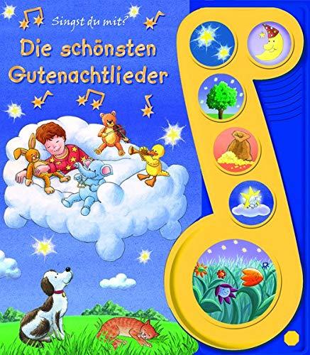 Die schönsten Gutenachtlieder - Liederbuch mit Sound -Pappbilderbuch mit 6 Melodien für Kinder ab 3 Jahren