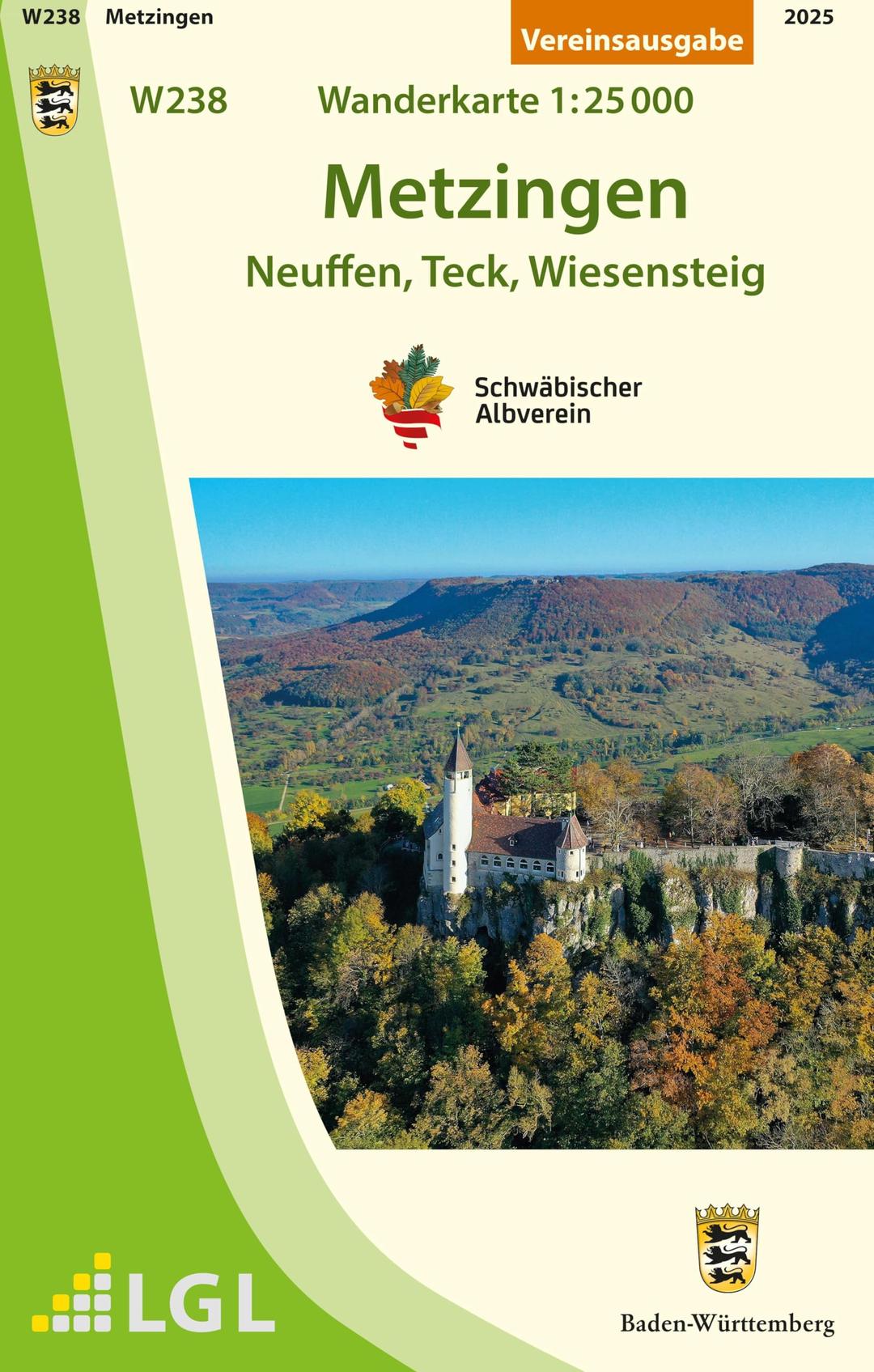 W238 Metzingen - Neuffen, Teck, Wiesensteig: Wanderkarte 1:25.000 (Wanderkarten 1:25 000)