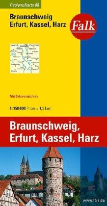 Falk Regionalkarte Braunschweig - Erfurt - Kassel - Harz 1:150 000