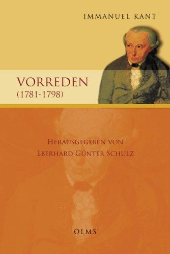 Vorreden (1781-1798)