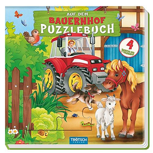 Trötsch Puzzlebuch mit 4 Puzzle Bauernhof: Beschäftigungsbuch Entdeckerbuch Puzzlebuch