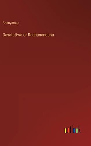 Dayatattwa of Raghunandana