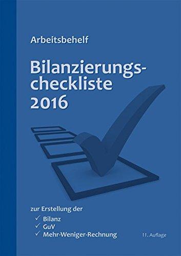 Bilanzierungcheckliste 2016: Arbeitsbehelf