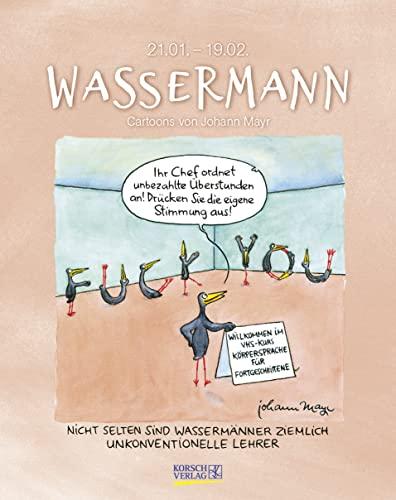 Wassermann 2023: Sternzeichenkalender-Cartoonkalender als Wandkalender im Format 19 x 24 cm.