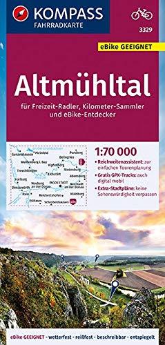 KOMPASS Fahrradkarte Altmühltal 1:70.000, FK 3329: reiß- und wetterfest mit Extra Stadtplänen (KOMPASS-Fahrradkarten Deutschland, Band 3329)