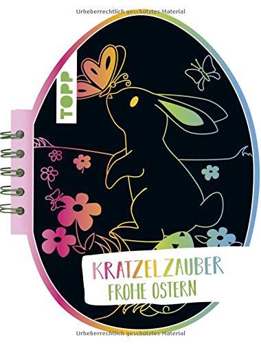 Kratzelzauber Ostern (Kratzelbuch in Ostereiform): Formgestanztes Kratzelbuch in Eierform. Mit Holz-Kratzstift, 20 Kratzelseiten, 20 Malanregungen und 40 Skizzenseiten.