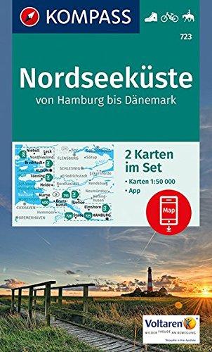 Nordseeküste von Hamburg bis Dänemark: 2 Wanderkarten 1:50000 im Set inklusive Karte zur offline Verwendung in der KOMPASS-App. Fahrradfahren. Reiten. (KOMPASS-Wanderkarten)