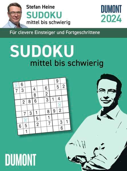 Stefan Heine Sudoku mittel bis schwierig 2024 - Tagesabreißkalender -11,8x15,9 - Rätselkalender - Knobelkalender