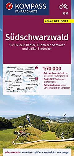 KOMPASS Fahrradkarte Südschwarzwald 1:70.000, FK 3332: reiß- und wetterfest mit Extra Stadtplänen (KOMPASS-Fahrradkarten Deutschland, Band 3332)