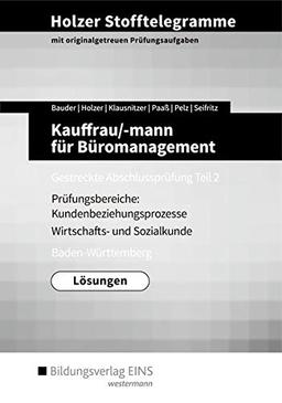 Holzer Stofftelegramme Baden-Württemberg – Kauffrau/-mann für Büromanagement: Gestreckte Abschlussprüfung Teil 2: Lösungen