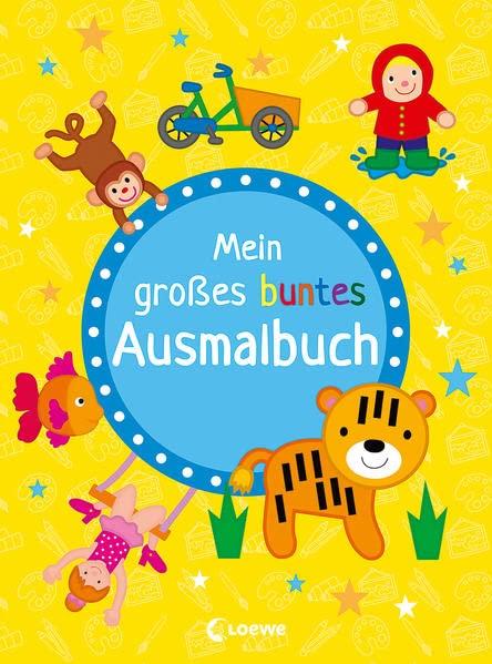 Mein großes buntes Ausmalbuch (Tiger): Malbuch mit Vorlagen und vielen Motiven zum Ausmalen für Kinder ab 4 Jahren