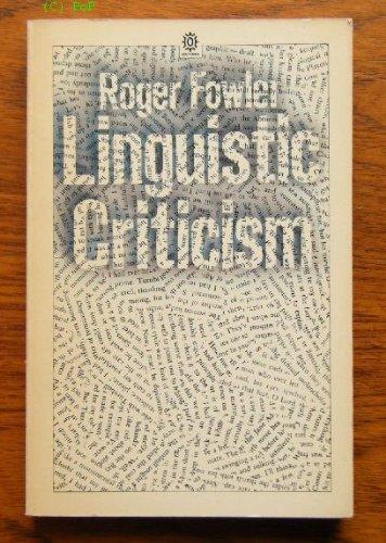 Linguistic Criticism (Opus Books)