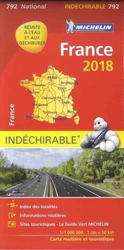 Michelin Frankreich 2018 (widerstandsfähig): Straßen- und Tourismuskarte 1:1.000.000 (MICHELIN Nationalkarten)