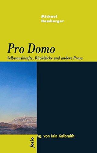 Pro Domo: Selbstauskünfte, Rückblicke und andere Prosa (Transfer Bibliothek)