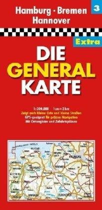 Die Generalkarte Extra Hamburg, Bremen, Hannover 1:200 000