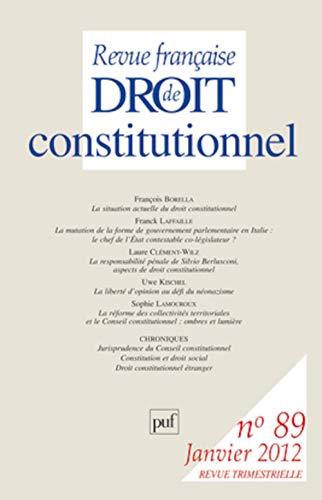 Revue française de droit constitutionnel, n° 89