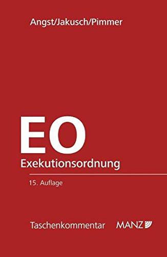 Exekutionsordnung - EO: samt EGEO und Nebengesetzen. Mit zahlreichen Anmerkungen, Verweisungen, den grundlegenden Entscheidungen des Oberten ... Sachverzeichnis. (Manz Taschenkommentar)