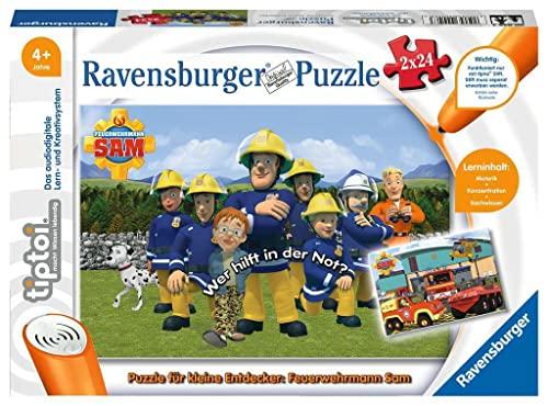 Ravensburger tiptoi 00046 - Puzzle für kleine Entdecker: Feuerwehrmann Sam / 2x24 Teile Puzzle von Ravensburger ab 4 Jahren