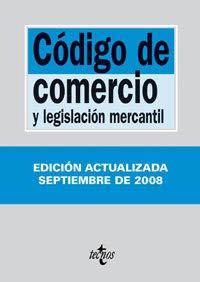 Codigo de comercio y legislacion mercantil/ Trade Code and commercial legislation (Derecho-biblioteca De Textos Legales)