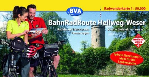 BahnRadRoute Hellweg-Weser, Spiralo Querformat, Radwanderkarte 1:50.000