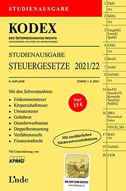 KODEX Studienausgabe Steuergesetze 2021/22: Studienausgabe (Kodex des Österreichischen Rechts)