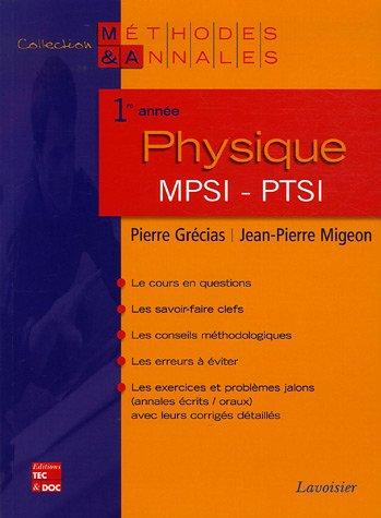 Physique, 1re année MPSI-PTSI